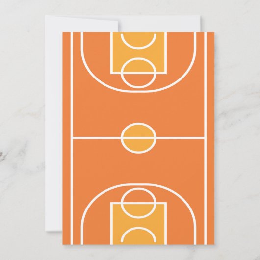 かわいいトレンディーバスケットボールコート&リボン誕生日 招待状 (裏面)