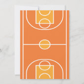 かわいいトレンディーバスケットボールコート&リボン1歳の誕生日 招待状 (裏面)