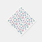 かわいいトレンディーパステルジェムストーンジェムズクリスタルパターン スタンダードカクテルナプキン (角)