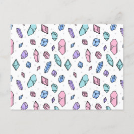 かわいいトレンディーパステルジェムストーンジェムズクリスタルパターン ポストカード