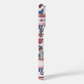 かわいいトレンディーピンクヒョウ柄ミックスストライプカスタム Case-Mate iPhoneケース (裏面 / 右)