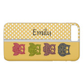 かわいいトレンディーファンシーガーリー抽象芸術パーソナライズされたフクロウ Case-Mate iPhoneケース (裏面(横))