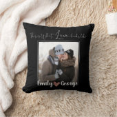 かわいいトレンディーフォト白黒ラブ引用文名 クッション (ブランケット)