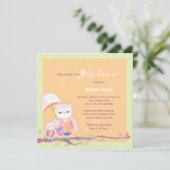 かわいいトレンディーフクロウベビーシャワー 招待状 (スタンド正面)