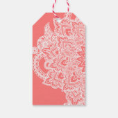 かわいいトレンディーフラワーヘナ手描きデザイン ギフトタグ (裏面)