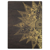 かわいいトレンディーフラワーヘナ手描きデザイン クリップボード (裏面)