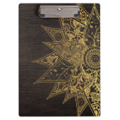 かわいいトレンディーフラワーヘナ手描きデザイン クリップボード (正面)