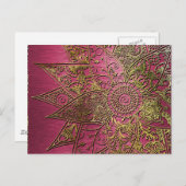 かわいいトレンディーフラワーヘナ手描きデザイン ポストカード (正面/裏面)