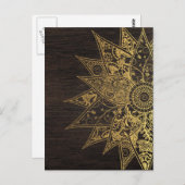 かわいいトレンディーフラワーヘナ手描きデザイン ポストカード (正面/裏面)