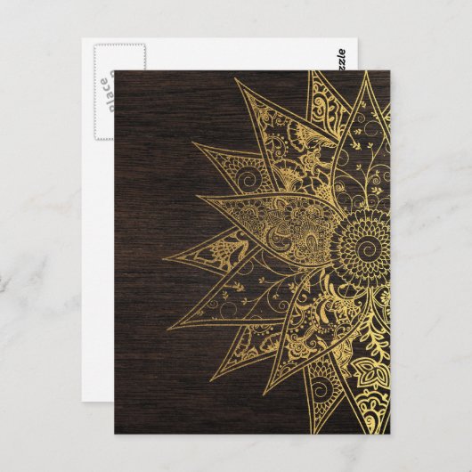 かわいいトレンディーフラワーヘナ手描きデザイン ポストカード (正面/裏面)