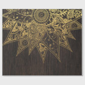 かわいいトレンディーフラワーヘナ手描きデザイン ラッピングペーパー (フラット)