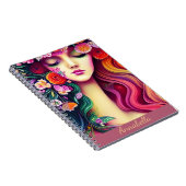 かわいいトレンディーボホジプシーフローラエンジェルアート ノートブック (右側)