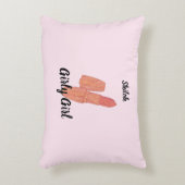 かわいいトレンディーリップスティックピンク アクセントクッション (正面(垂直))