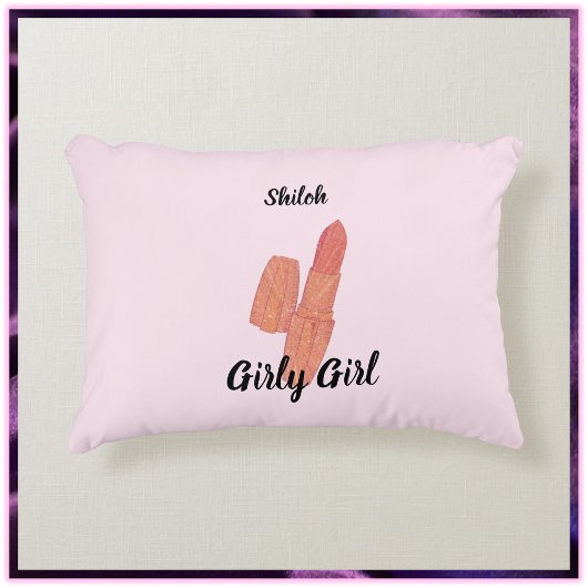 かわいいトレンディーリップスティックピンク アクセントクッション