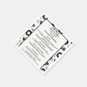 かわいいトレンディーレトロビニール結婚音楽のおもしろい事実 スタンダードカクテルナプキン (角)