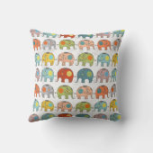 かわいいトレンディーレトロフローラサーカスインディアン象 クッション (裏面)