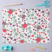 かわいいトレンディーロマンチックな花のパターン 薄葉紙 (クラフト)