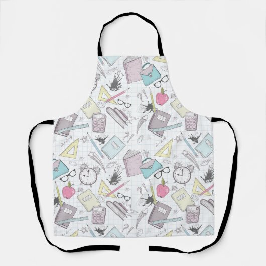 かわいいトレンディー先生スクールパターン エプロン (正面)