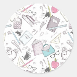 かわいいトレンディー先生スクールパターン ラウンドシール