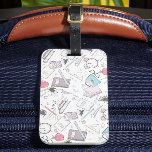 かわいいトレンディー先生スクールパターン ラゲッジタグ (正面インサイチュ2)