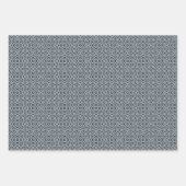 かわいいトレンディー幾何学的ピンク白とグレーパターン ラッピングペーパーシート (正面3)