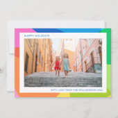 かわいいトレンディー抽象芸術レインボーユニーク2枚の写真 シーズンカード (正面)