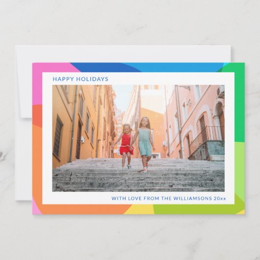 かわいいトレンディー抽象芸術レインボーユニーク2枚の写真 シーズンカード (正面)