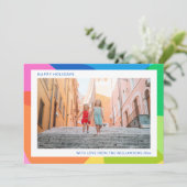 かわいいトレンディー抽象芸術レインボーユニーク2枚の写真 シーズンカード (スタンド正面)