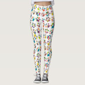 かわいいトレンディー数々の色のドッグポーアニマルプリント レギンス (正面)