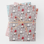 かわいいトレンディー格言グレーピンク赤白青 ラッピングペーパーシート (インサイチュ)