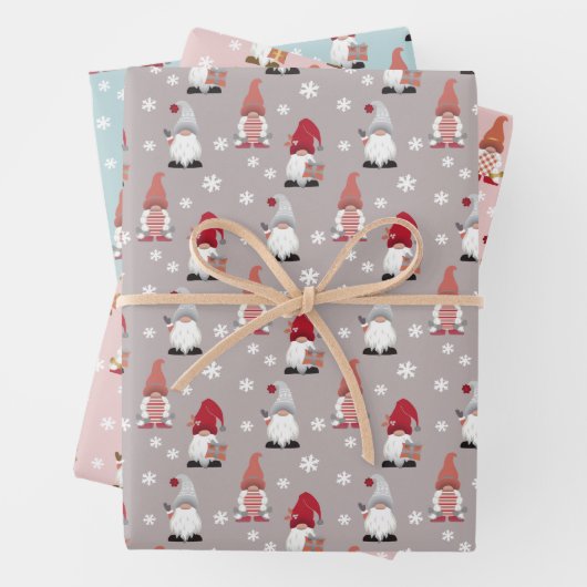 かわいいトレンディー格言グレーピンク赤白青 ラッピングペーパーシート (インサイチュ)