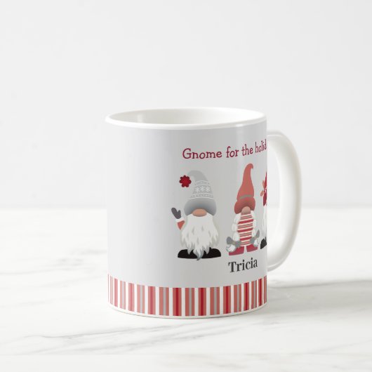 かわいいトレンディー格言ザホリデーズピンクレッドグレー コーヒーマグカップ (正面右)