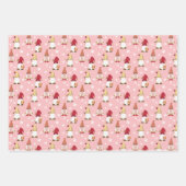 かわいいトレンディー格言ブルーピンク金ゴールドホワイト ラッピングペーパーシート (正面2)