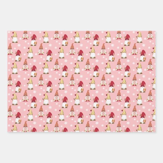 かわいいトレンディー格言ブルーピンク金ゴールドホワイト ラッピングペーパーシート (正面2)