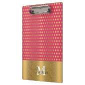 かわいいトレンディー水玉模様フェイク金ゴールドグリッターパターン クリップボード (左)