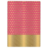 かわいいトレンディー水玉模様フェイク金ゴールドグリッターパターン クリップボード (裏面)