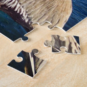 かわいいトレンディー沿岸ビーチピアペリカンバードフォト ジグソーパズル (側面)