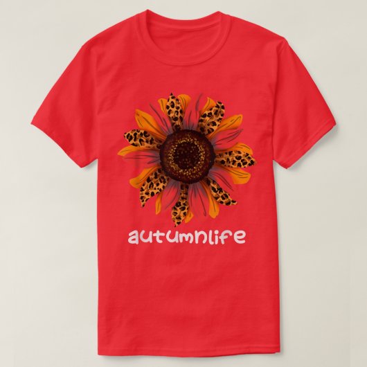かわいいトレンディー美しい秋秋シーズンサンフラワー Tシャツ (デザイン正面)