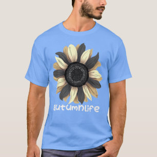 かわいいトレンディー美しい秋秋シーズンサンフラワー Tシャツ