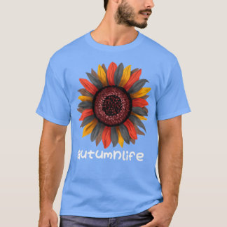 かわいいトレンディー美しい秋秋シーズンサンフラワー Tシャツ