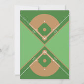 かわいいトレンディー野球ピッチ&リボン誕生日 招待状 (裏面)