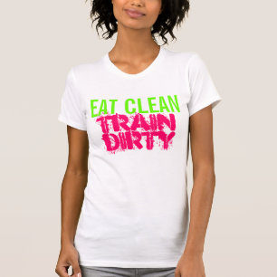 かわいいトレーニングはきれいな列車の汚れたRacerbackタンクを食べます Tシャツ