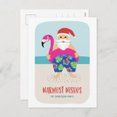 かわいいトロピカおもしろいルビーチサンタクリスマスが7月  シーズンポストカード (正面/裏面)