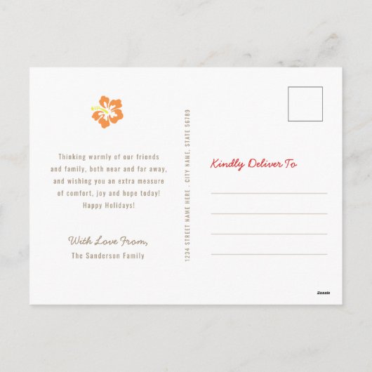 かわいいトロピカおもしろいルビーチサンタクリスマスが7月  シーズンポストカード (裏面)