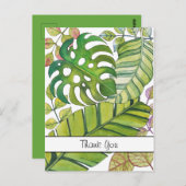 かわいいトロピカルな葉の水彩画 ポストカード (正面/裏面)