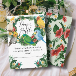 かわいいトロピカルエキゾチックベイビーパロッツおむつラッフルエン エンクロージャーカード