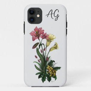 かわいいトロピカルカエルとユリの植物フローラ iPhone 11 ケース