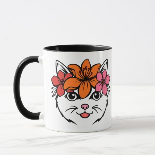 かわいいトロピカルキャット マグカップ (左)
