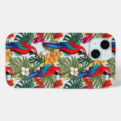 かわいいトロピカルパロットビーチ柄 Case-Mate iPhoneケース (裏面 (横))