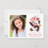 かわいいトロピカルパンダキッズフォトバレンタインカード ノートカード (正面)